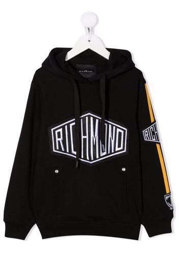 John Richmond Junior Hoodie mit Logo-Stickerei - Schwarz