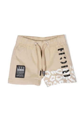 John Richmond Junior logo-print elasticated shorts - Braun