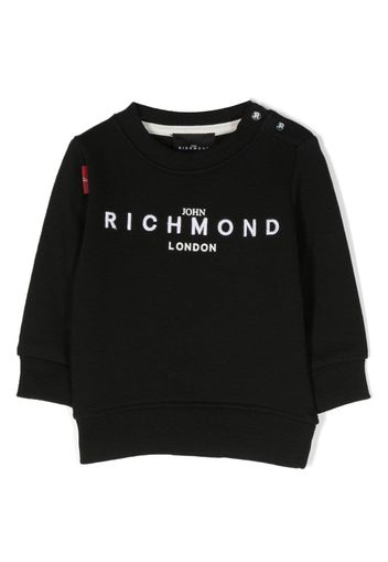 John Richmond Junior logo-embroidered long-sleeve sweatshirt - Schwarz