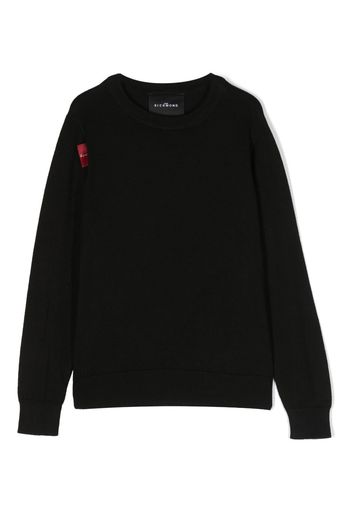 John Richmond Junior Pullover mit Logo-Patch - Schwarz