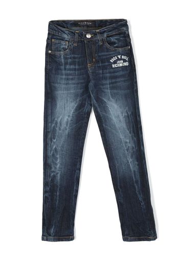 John Richmond Junior Idolm Jeans mit Logo-Stickerei - Blau