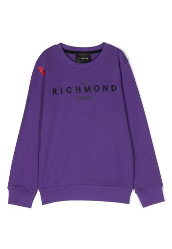 John Richmond Junior Sweatshirt mit Logo-Stickerei - Violett