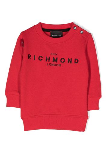 John Richmond Junior logo-embroidered long-sleeve sweatshirt - Rot