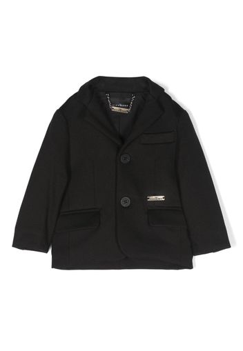 John Richmond Junior logo-plaque single-breasted blazer - Schwarz