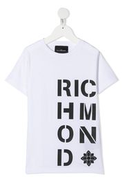 John Richmond Junior T-Shirt mit Logo-Print - Weiß