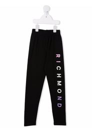 John Richmond Junior TEEN Leggings mit Logo-Print - Schwarz