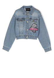 John Richmond Junior Jeansjacke mit Patch-Detail - Blau