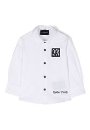 John Richmond Junior logo-patch long-sleeve shirt - Weiß
