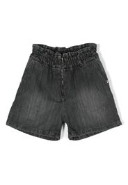 John Richmond Junior paperbag-waist denim shorts - Grau