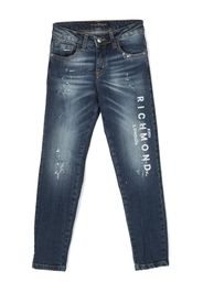 John Richmond Junior Amadir logo-print jeans - Blau