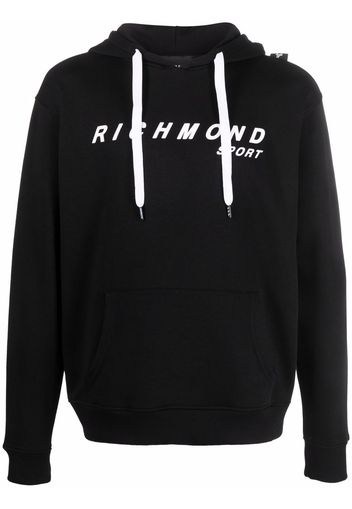 John Richmond logo print hoodie - Schwarz