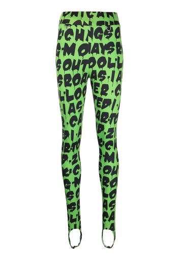 John Richmond graphic-print leggings - Grün