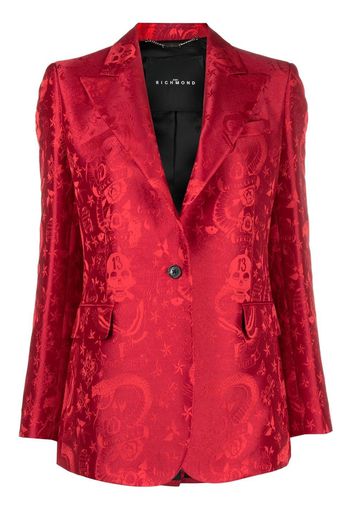 John Richmond Blazer mit Tattoo-Print - Rot