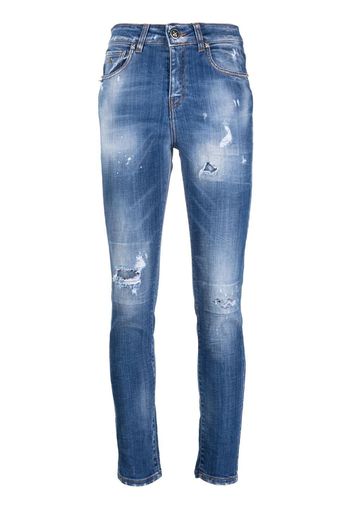John Richmond distressed skinny jeans - Blau