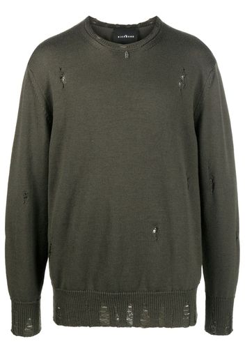 John Richmond Keji Pullover im Distressed-Look - Grün