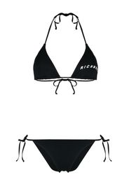 John Richmond Triangel-Bikini mit Logo - Schwarz