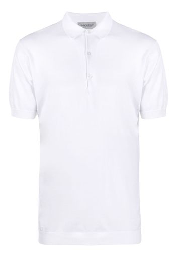 John Smedley Gerades Poloshirt - Weiß