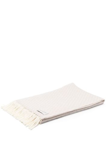 Johnstons of Elgin weave-texture wool bed throw - Nude