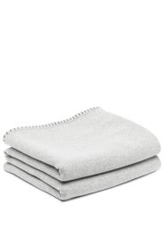 Johnstons of Elgin two-tone wool-cashmere blend blanket - Silber