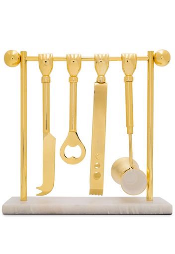 Jonathan Adler JON AD BARBELL BARWARE SET - Gold