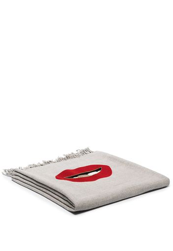 Jonathan Adler JON AD LIPS EMBELLISHED THROW - Grau