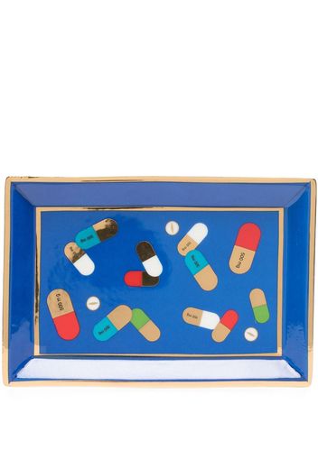 Jonathan Adler pill-design rectangle tray - Blau