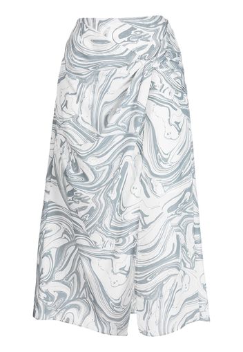 Jonathan Simkhai izabella marble-print midi skirt - Blau