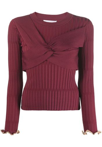 Jonathan Simkhai twist-detail ribbed-knit top - Rot