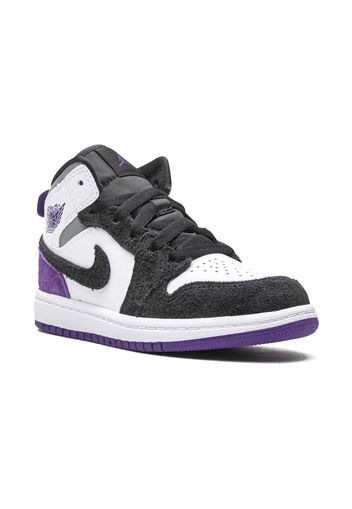 Jordan Kids Air Jordan 1 Mid SE Purple Suede Sneakers - Weiß