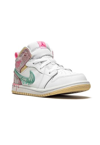 Jordan Kids Air Jordan 1 Mid Paint Drip Sneakers - Weiß