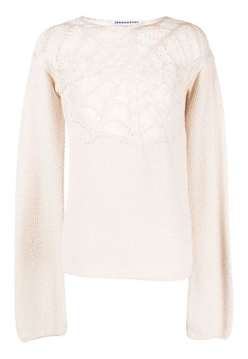 JORDANLUCA spider-web knitted jumper - Nude