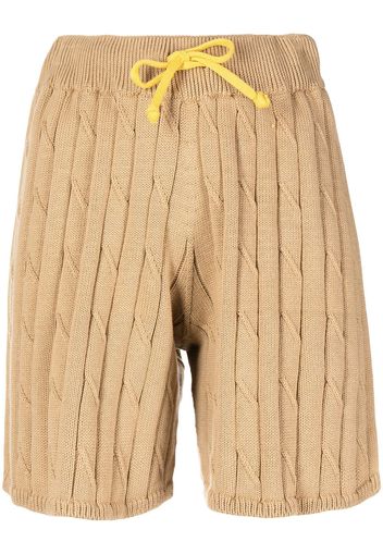 Joshua Sanders drawstring cable-knit shorts - Braun