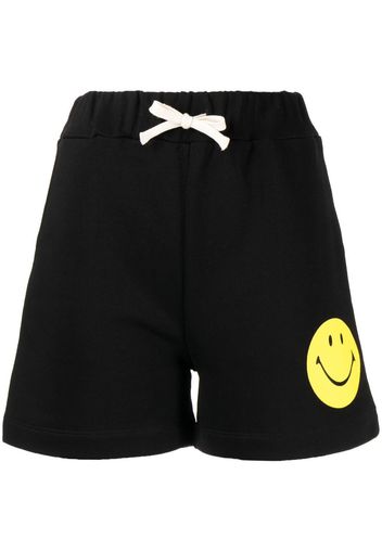 Joshua Sanders smiley-face print cotton shorts - Schwarz