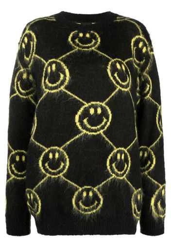 Joshua Sanders smiley-face intarsia-knit jumper - Schwarz