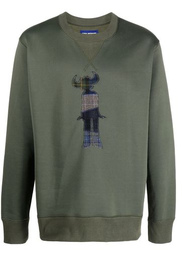 Junya Watanabe MAN appliqué-detail crew-neck sweatshirt - Grün