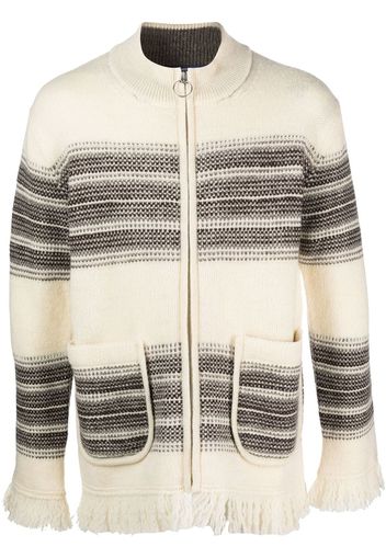 Junya Watanabe MAN Gestreifter Cardigan - Nude