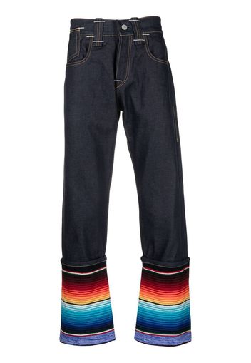 Junya Watanabe MAN stripe-detail straight-leg jeans - Blau