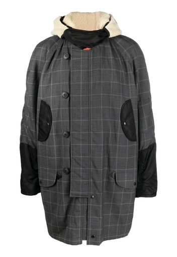 Junya Watanabe MAN checked patchwork coat - Grau
