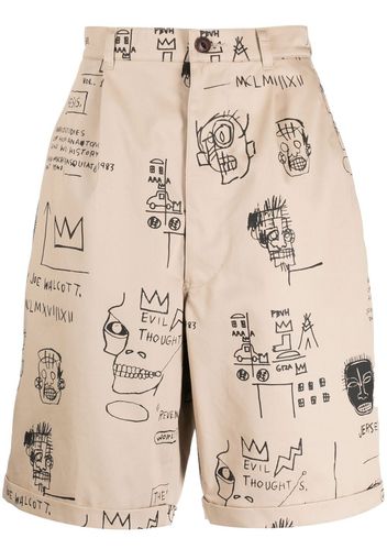 Junya Watanabe MAN Basquiat-style chino shorts - Braun
