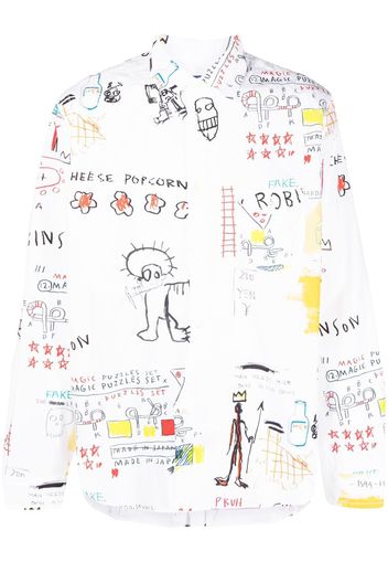 Junya Watanabe MAN graphic-print long-sleeved shirt - Weiß