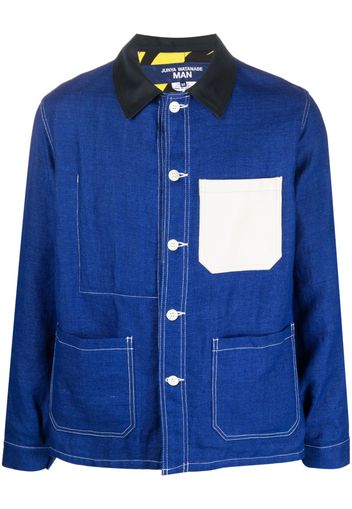 Junya Watanabe MAN x Off White linen-blend shirt jacket - Blau