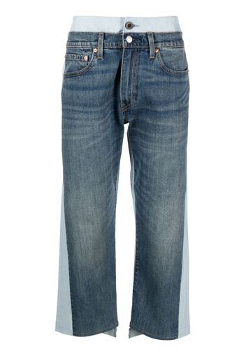 Junya Watanabe MAN two-tone cropped jeans - Blau