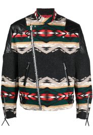 Junya Watanabe MAN patterned zip-front jacket - Schwarz