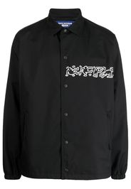 Junya Watanabe MAN printed sleeves shirt jacket - Schwarz