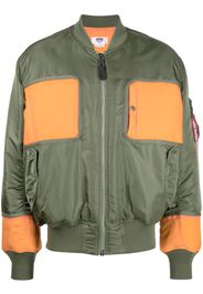 Junya Watanabe Bomberjacke in Colour-Block-Optik - Grün