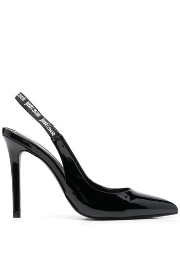 Just Cavalli Slingback-Pumps in Lackoptik - Schwarz