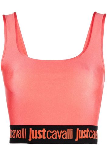 Just Cavalli Tanktop mit Logo-Bund - Orange