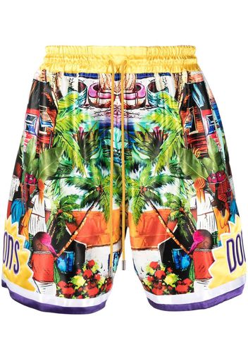 Just Don Shorts mit grafischem Print - Grün