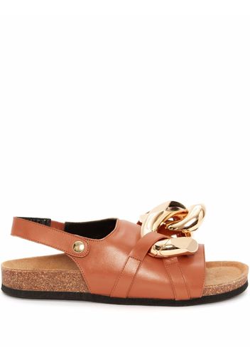 JW Anderson WOMEN'S CHAIN FLAT SANDAL - Braun