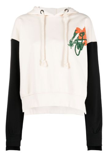 JW Anderson Kapuzenpullover mit blumigen Stickereien - Nude